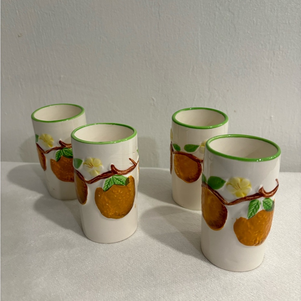 Set of four vintage napco ceramic juice cups